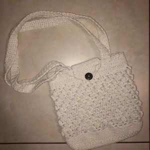 White Crotchet Shoulder Bag